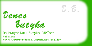 denes butyka business card